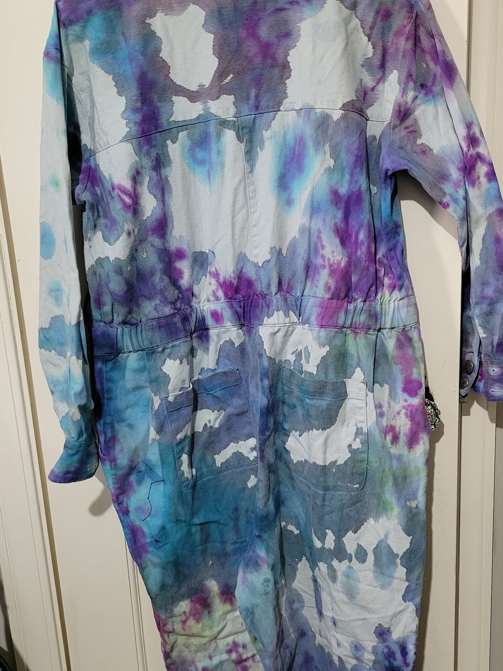 Sandy Liang Tie-Dye Jumpsuit in Aqua, Purple & Blue - Picture 4 of 4